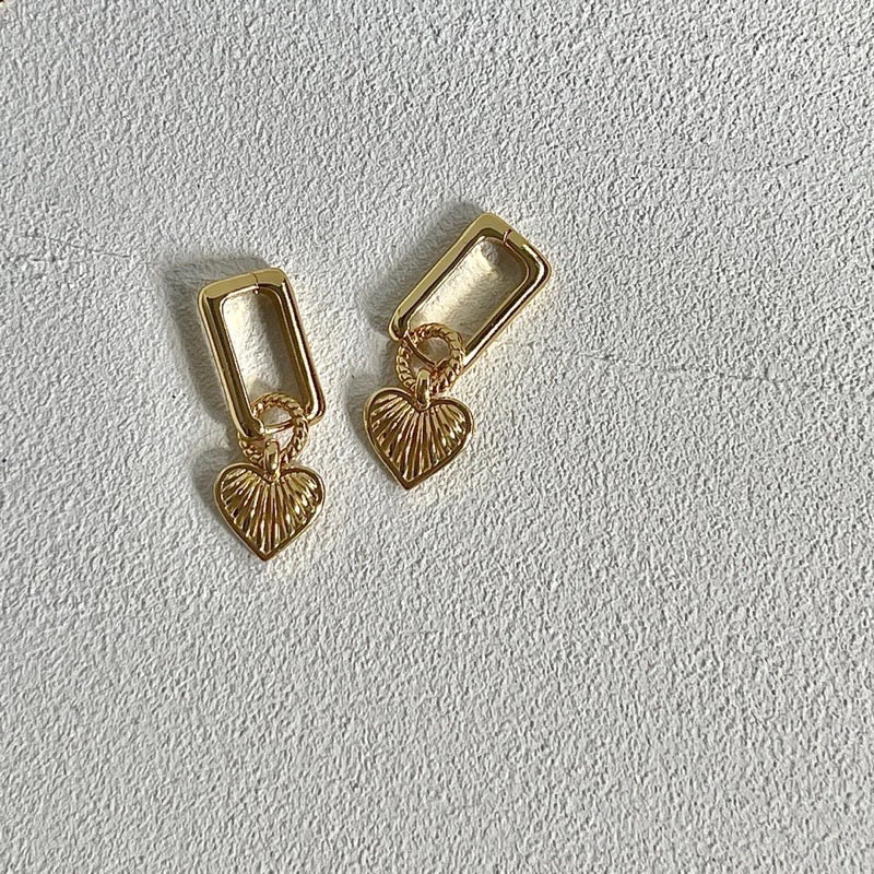 vintage love鈦鋼高保色復古貝殼紋愛心純銀項鍊