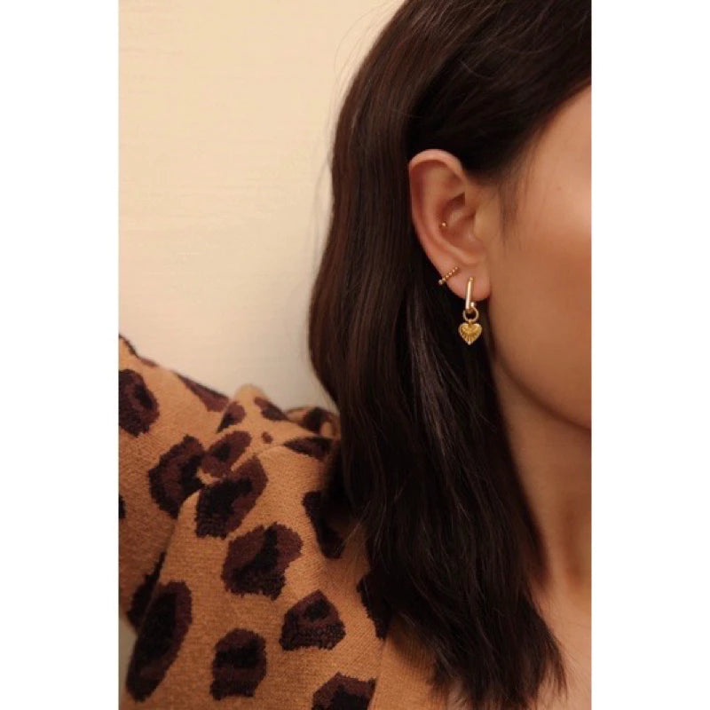 vintage love鈦鋼高保色復古貝殼紋愛心純銀項鍊