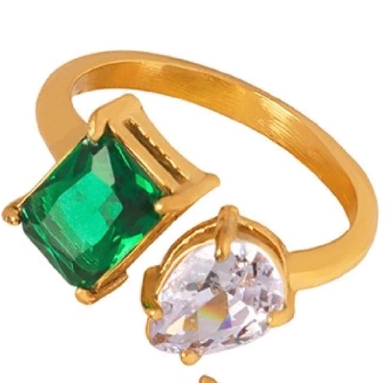 對話-不對稱開口式戒指