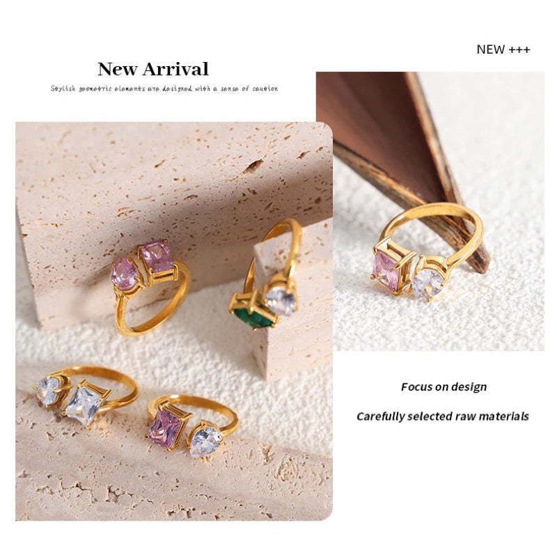 對話-不對稱開口式戒指