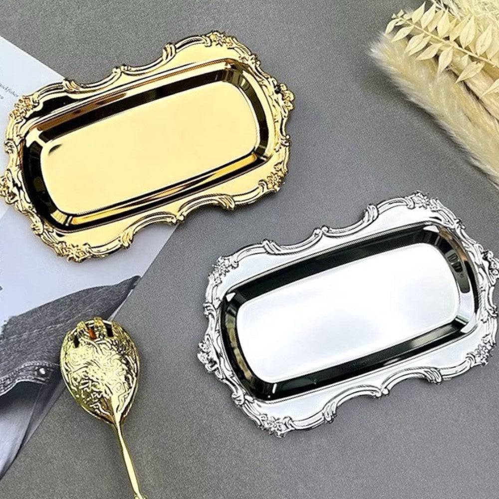 歐式復古浮雕托盤