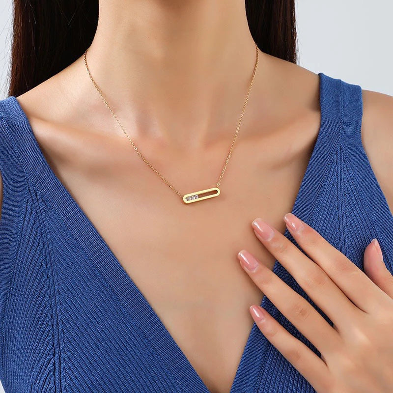 迴圈幸運轉珠 歐美熱銷不鏽鋼鋯石金色轉運 項鍊/手鏈