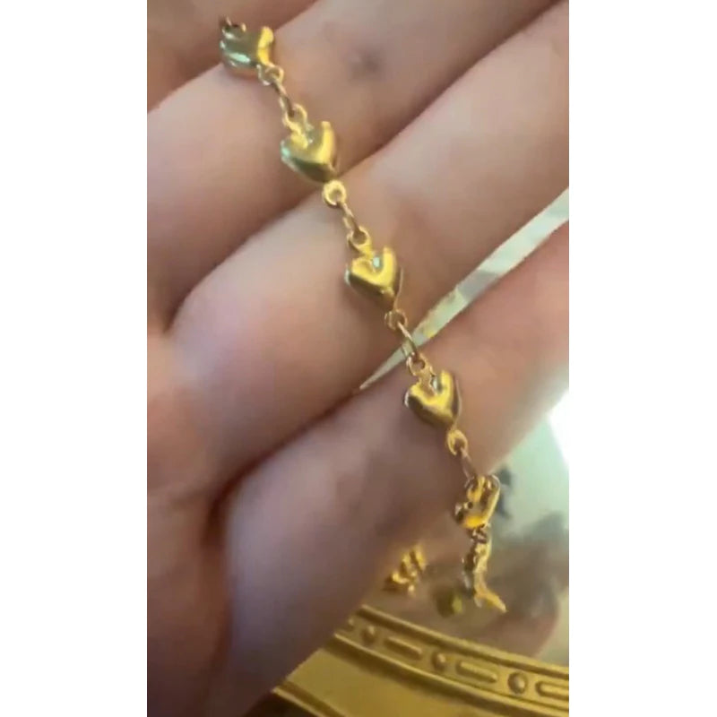 甜心芭比 串串愛黃酮18K愛心項鏈 高保色