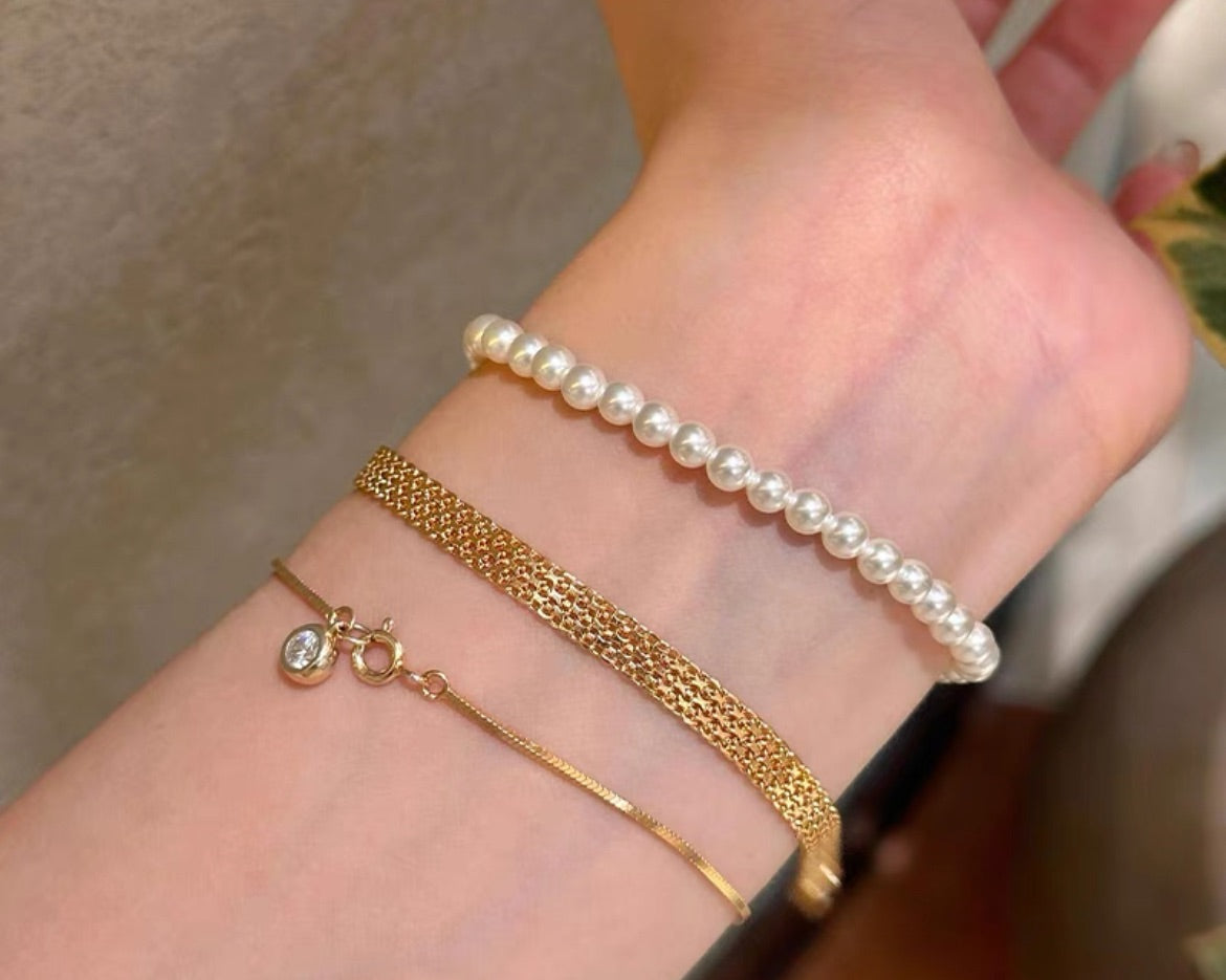 Pulsera trenzada de encaje vintage francés Gracia