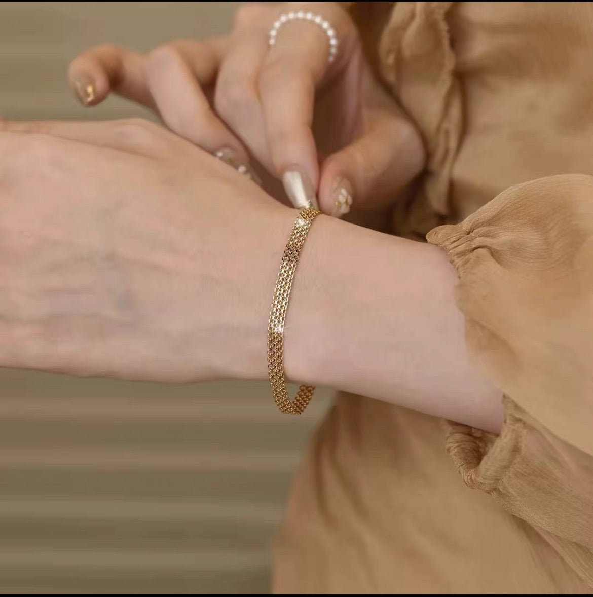 Pulsera trenzada de encaje vintage francés Gracia