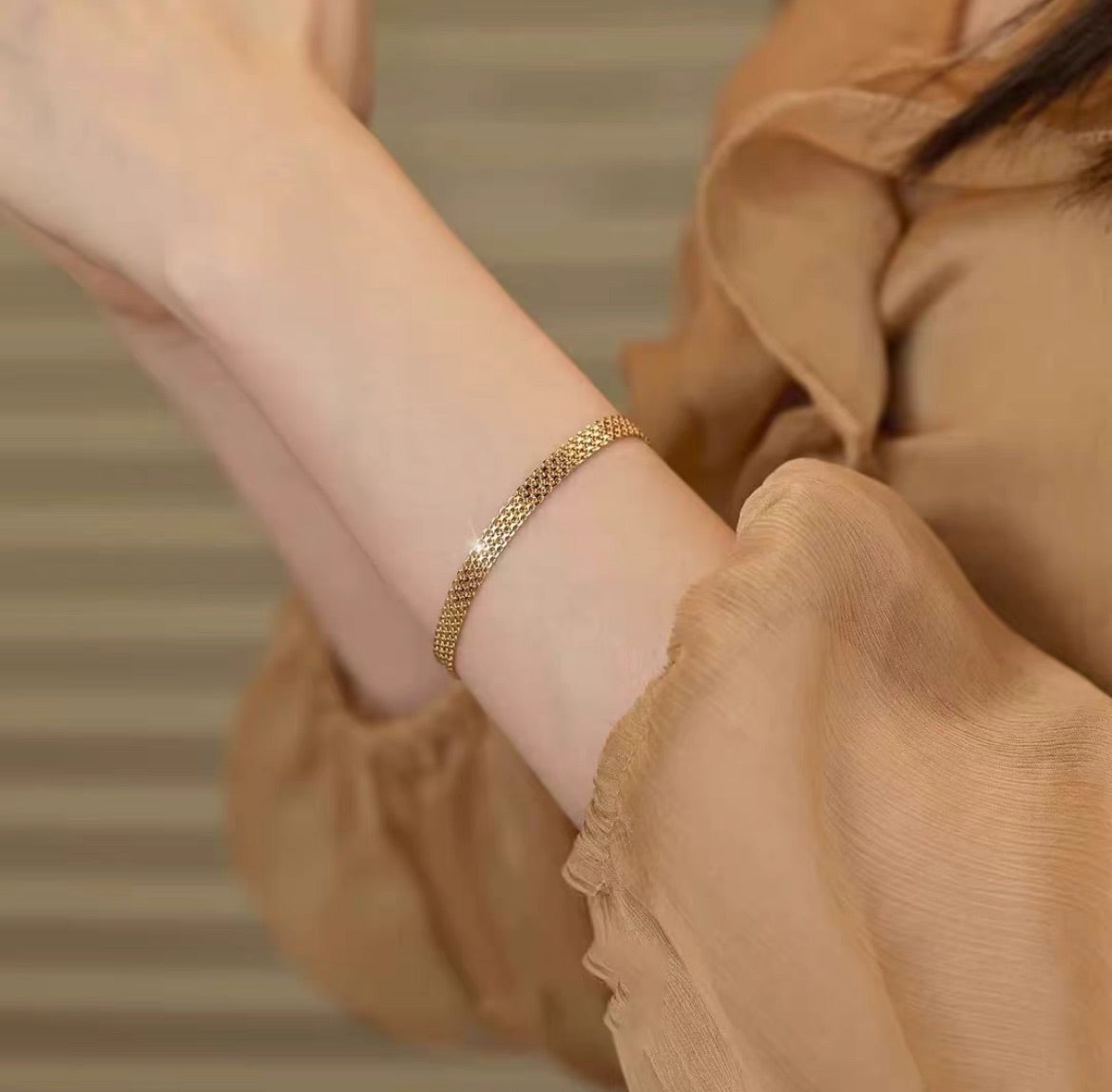 Pulsera trenzada de encaje vintage francés Gracia