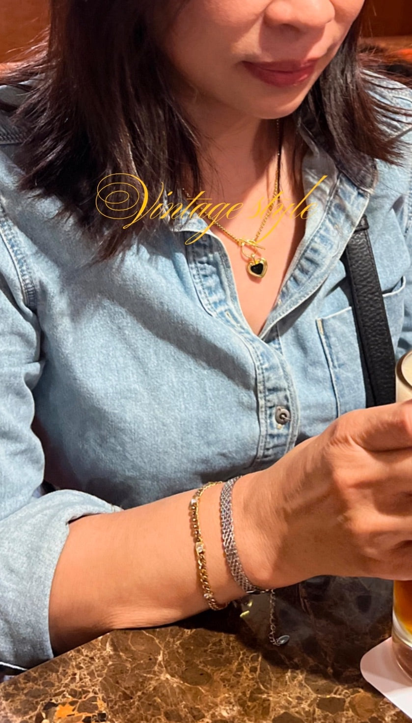 Pulsera trenzada de encaje vintage francés Gracia