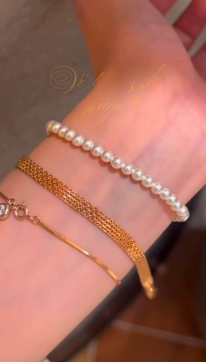 Pulsera trenzada de encaje vintage francés Gracia