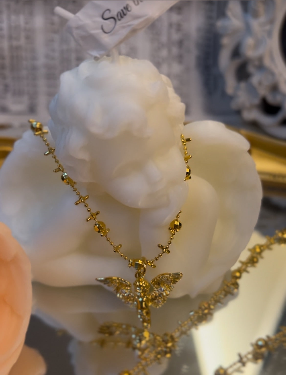 Evento limitado del Mes del Número de Ángel | Caja de regalo con collar de Cupido y vela ambiental