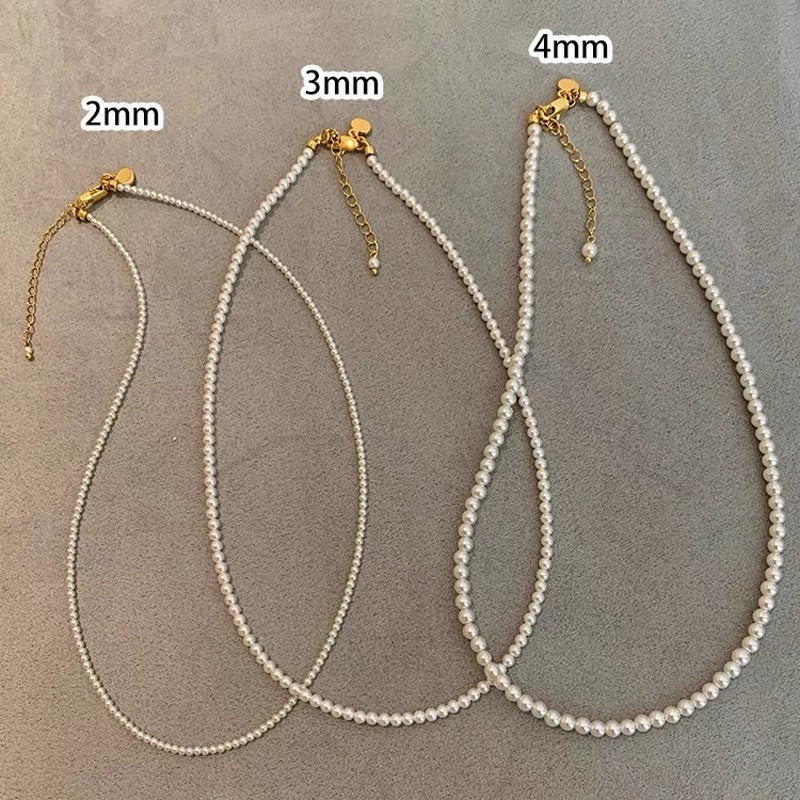 Collar de perlas de mijo bebé, perlas finas y perlas de cristal Swarovski