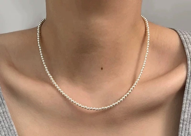 Collar de perlas de mijo bebé, perlas finas y perlas de cristal Swarovski