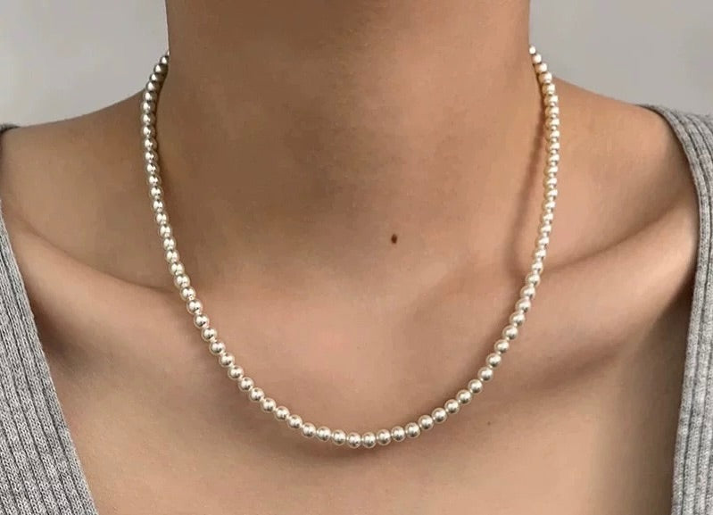 Collar de perlas de mijo bebé, perlas finas y perlas de cristal Swarovski