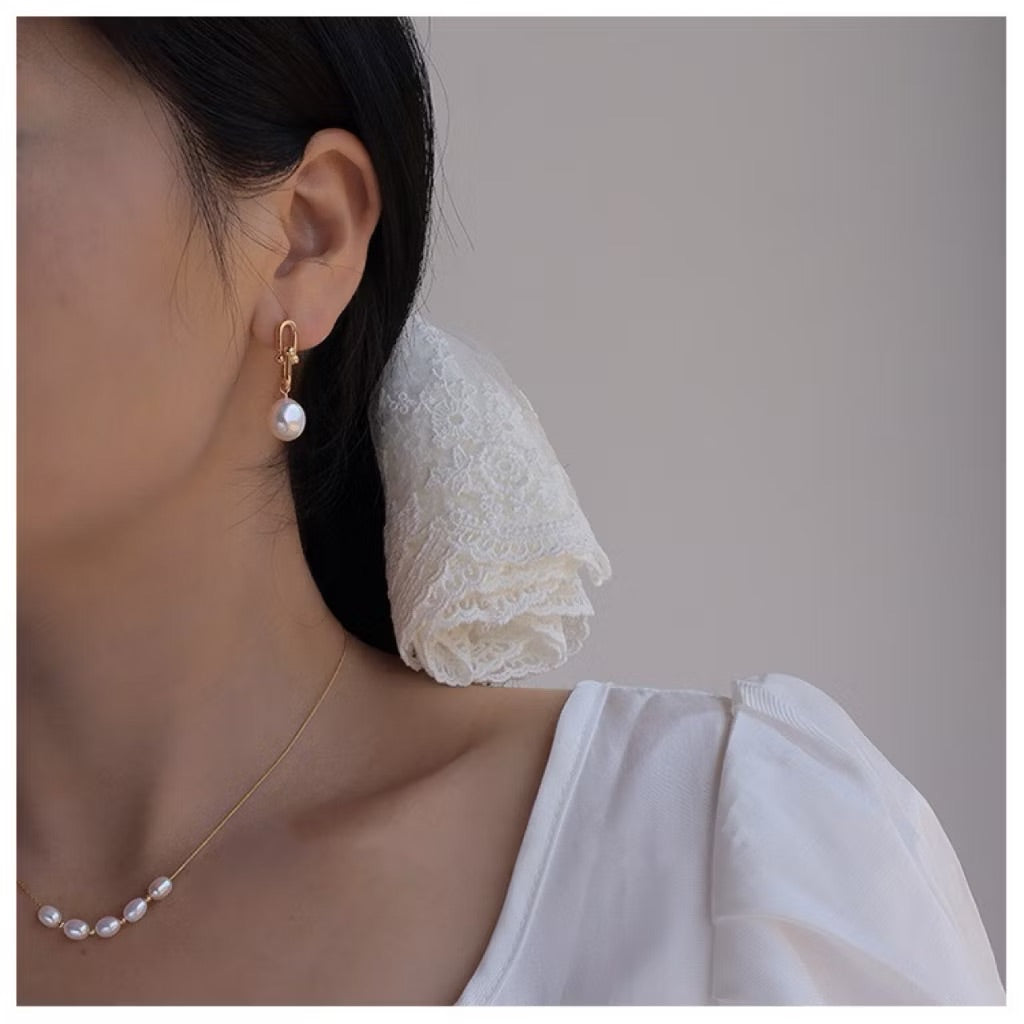 Serie de pendientes de perlas de agua dulce