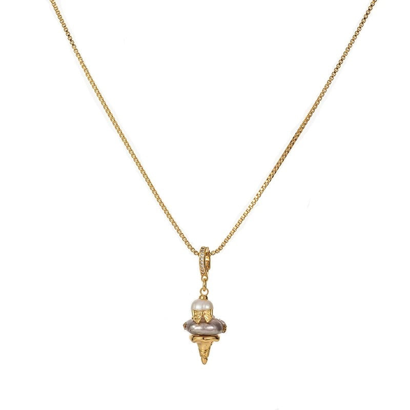 Collar de perlas barrocas con helado La Glace de Paris
