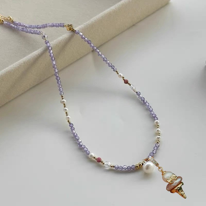 Collar de perlas barrocas con helado La Glace de Paris