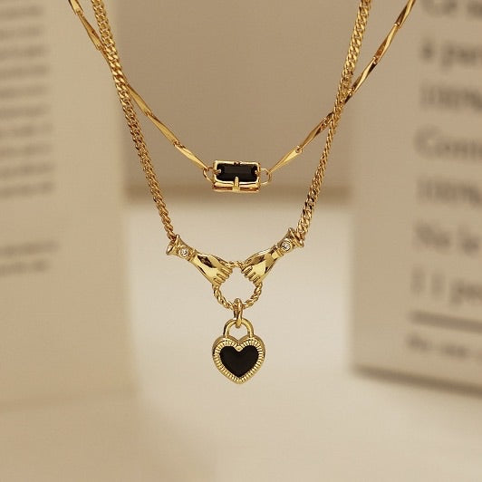 Love Paris|Collar de corazón negro de Miss Paris