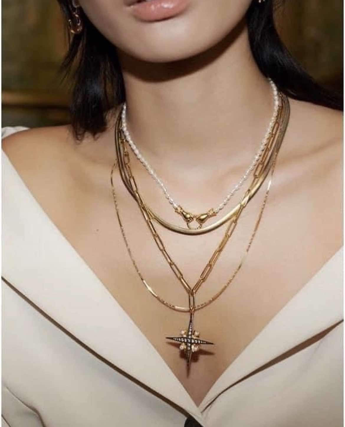 Collar de perlas naturales de agua dulce de lujo, estilo retro francés, hecho a mano.