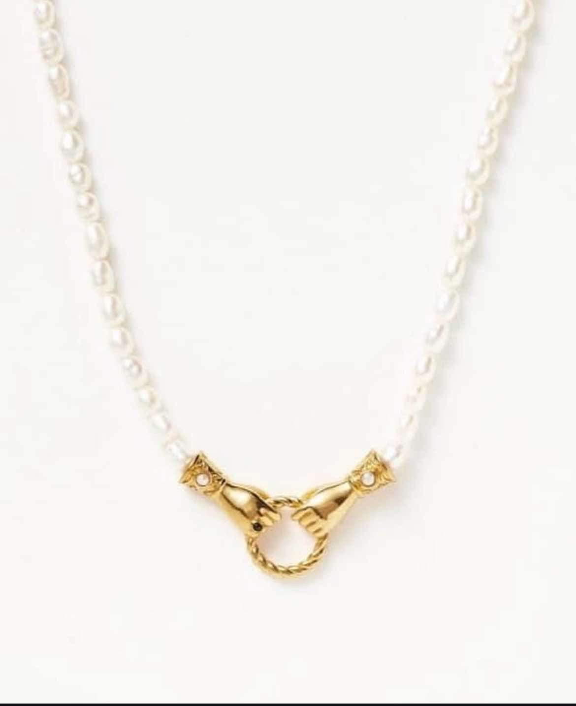 Collar de perlas naturales de agua dulce de lujo, estilo retro francés, hecho a mano.