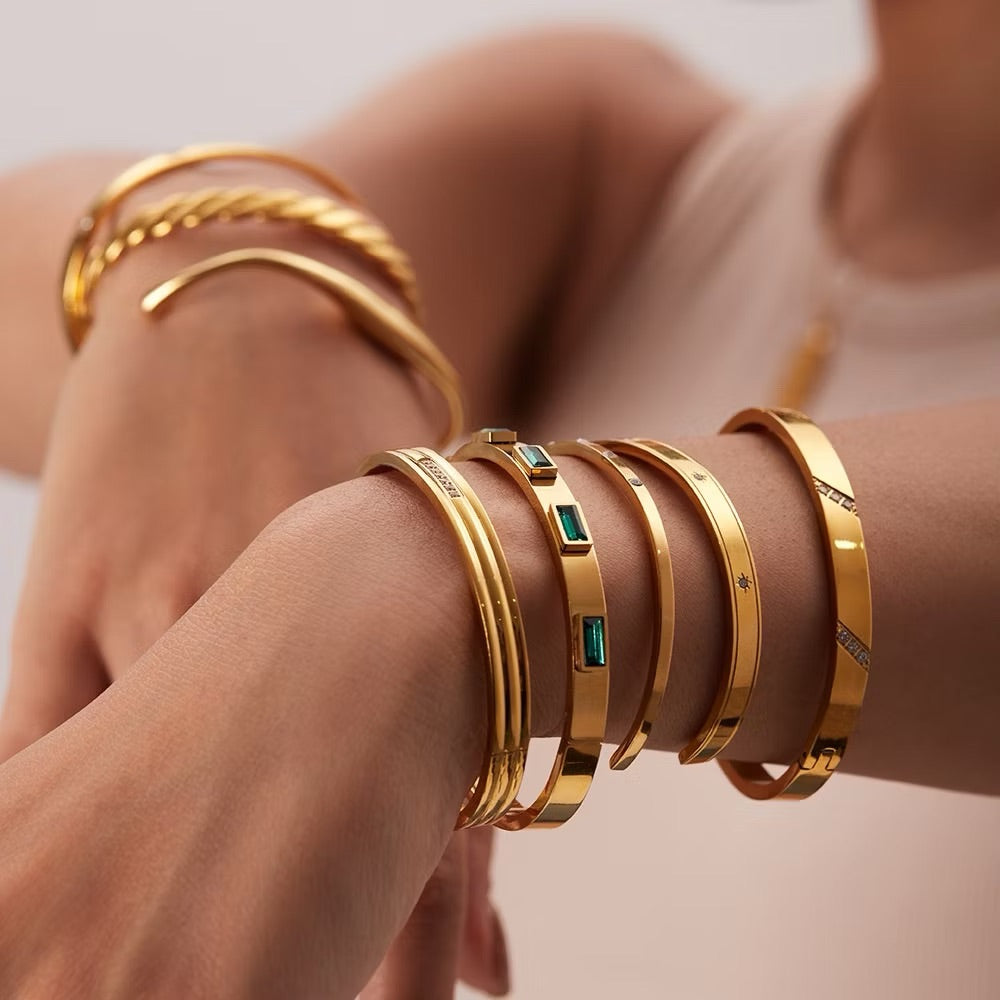 French retro stainless steel 316L waterproof and non-fading bracelet