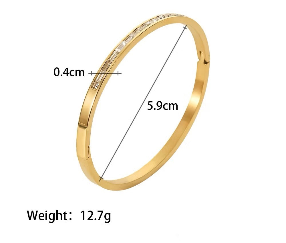 Pulsera retro francesa de acero inoxidable 316L resistente al agua y a la decoloración.