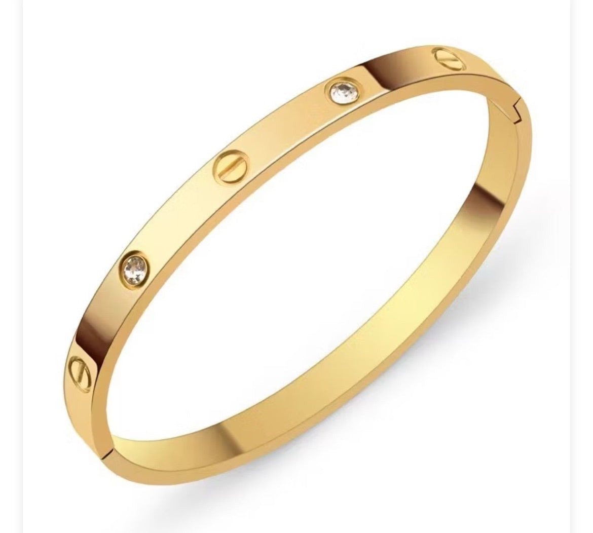 Pulsera retro francesa de acero inoxidable 316L resistente al agua y a la decoloración.