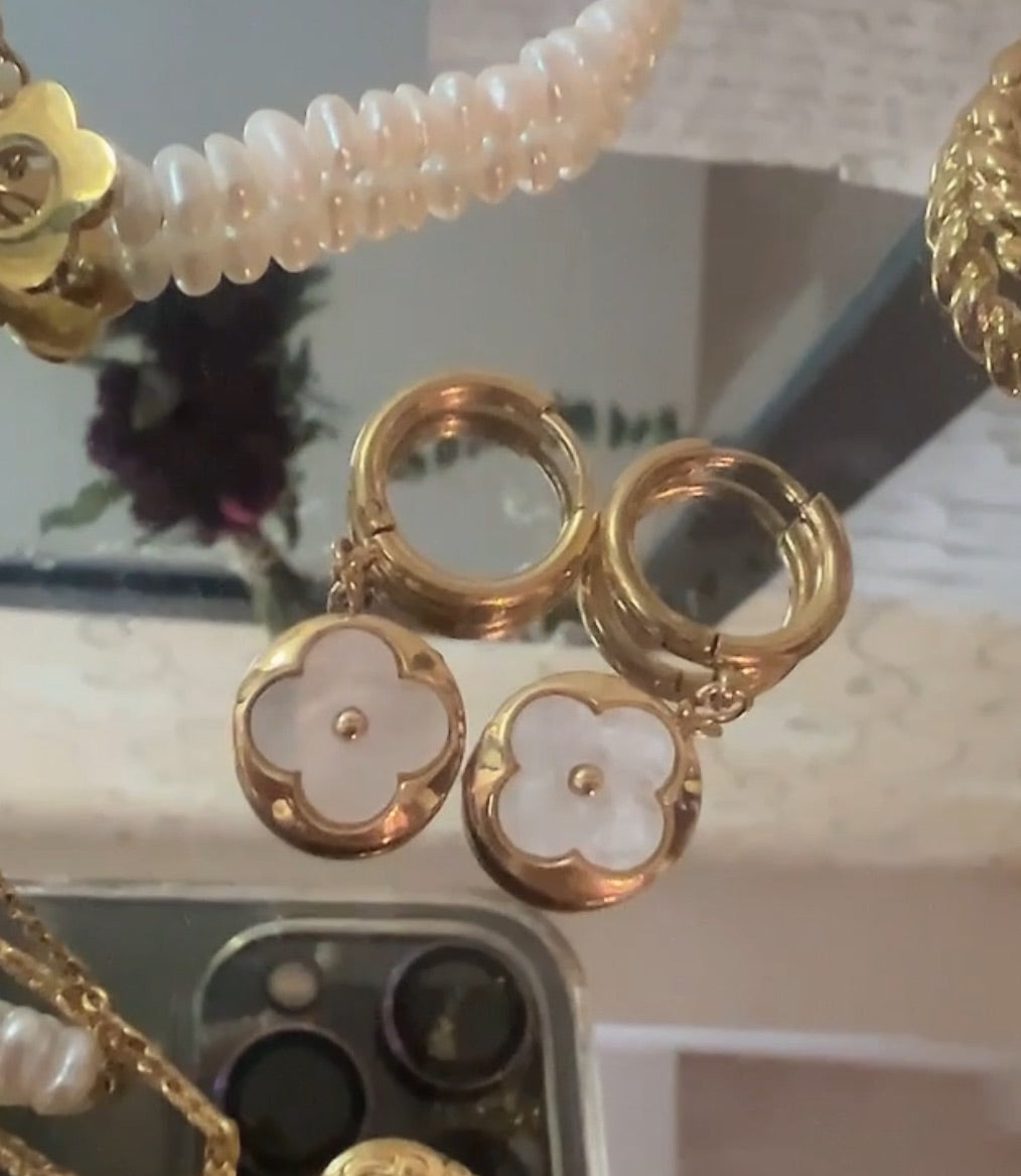 珍珠小姐|小花貝母 耳環