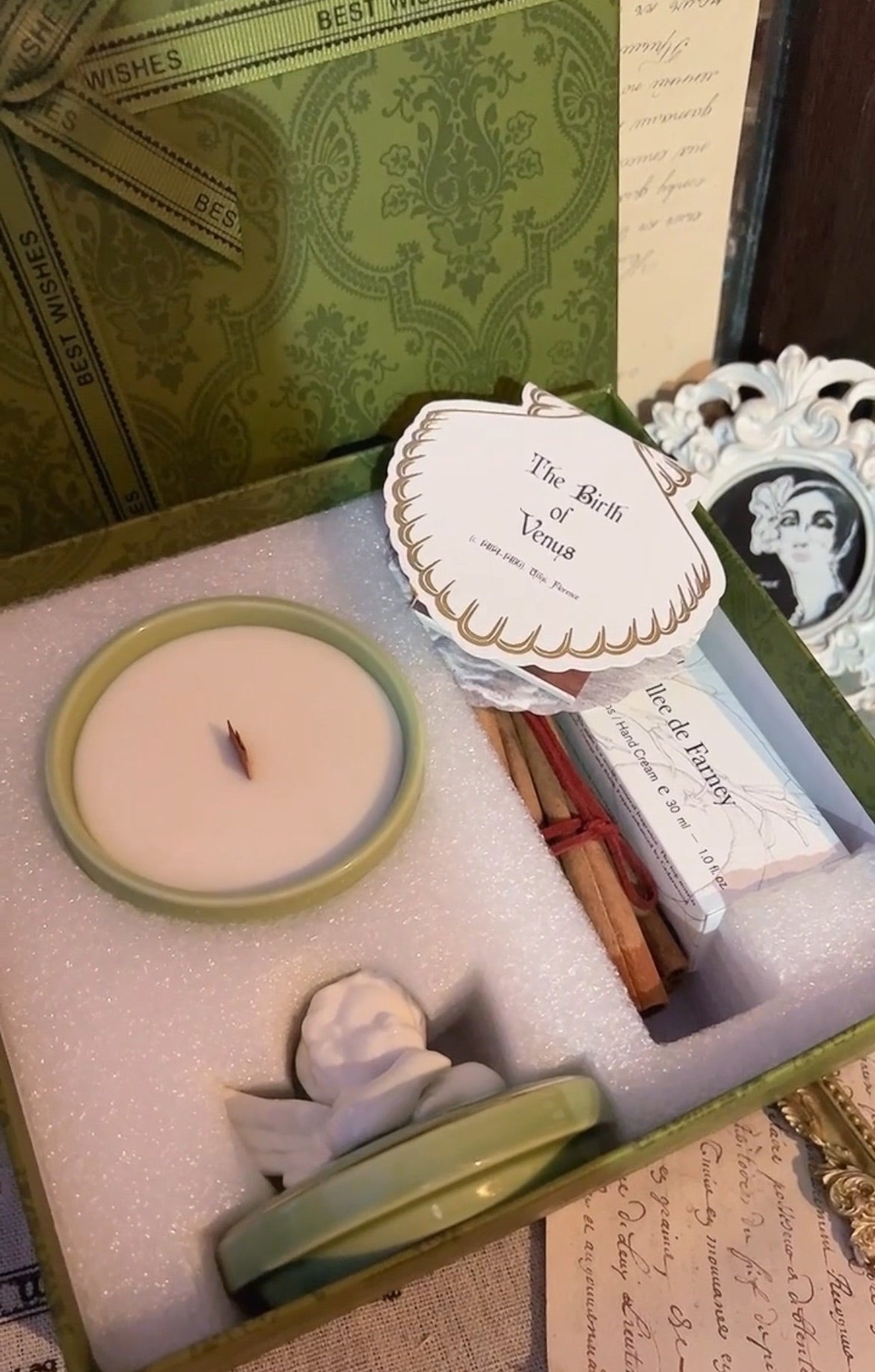 Vela de ángel de Green Lake en caja de regalo con bolsa de regalo