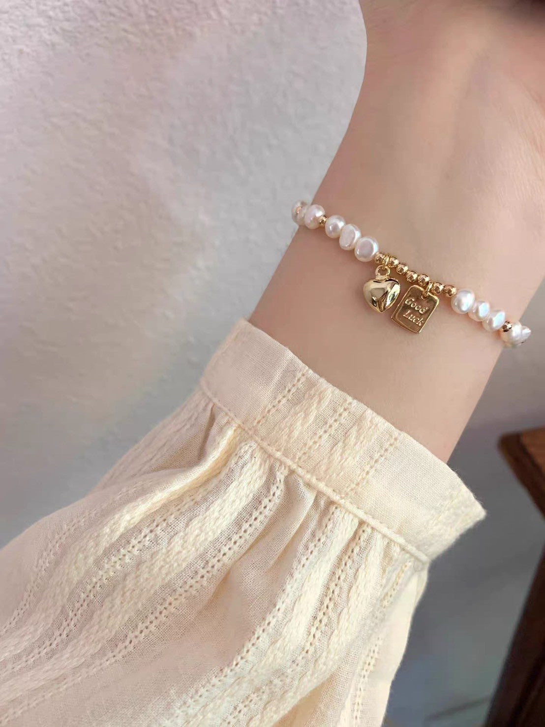 珍珠小姐|【祕密王冠.珍珠系列】莉莉安的祝福(Good Luck吊牌項鍊/手鍊)