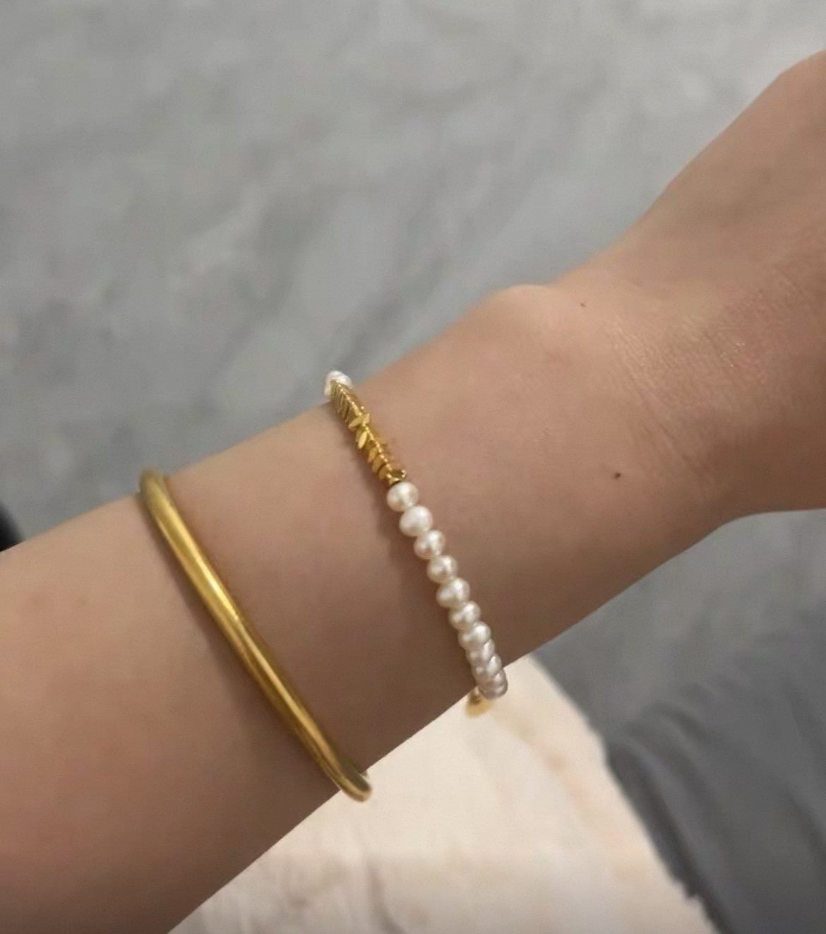 珍珠小姐|【祕密王冠.珍珠系列】晨光修女(金石簡約珍珠手鍊)