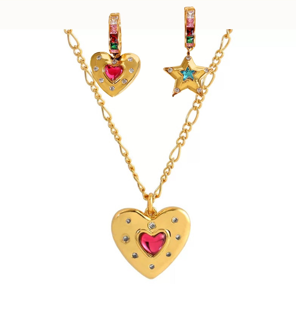 Barbie Corazón | Conjunto de la serie (Collar + Pendientes)