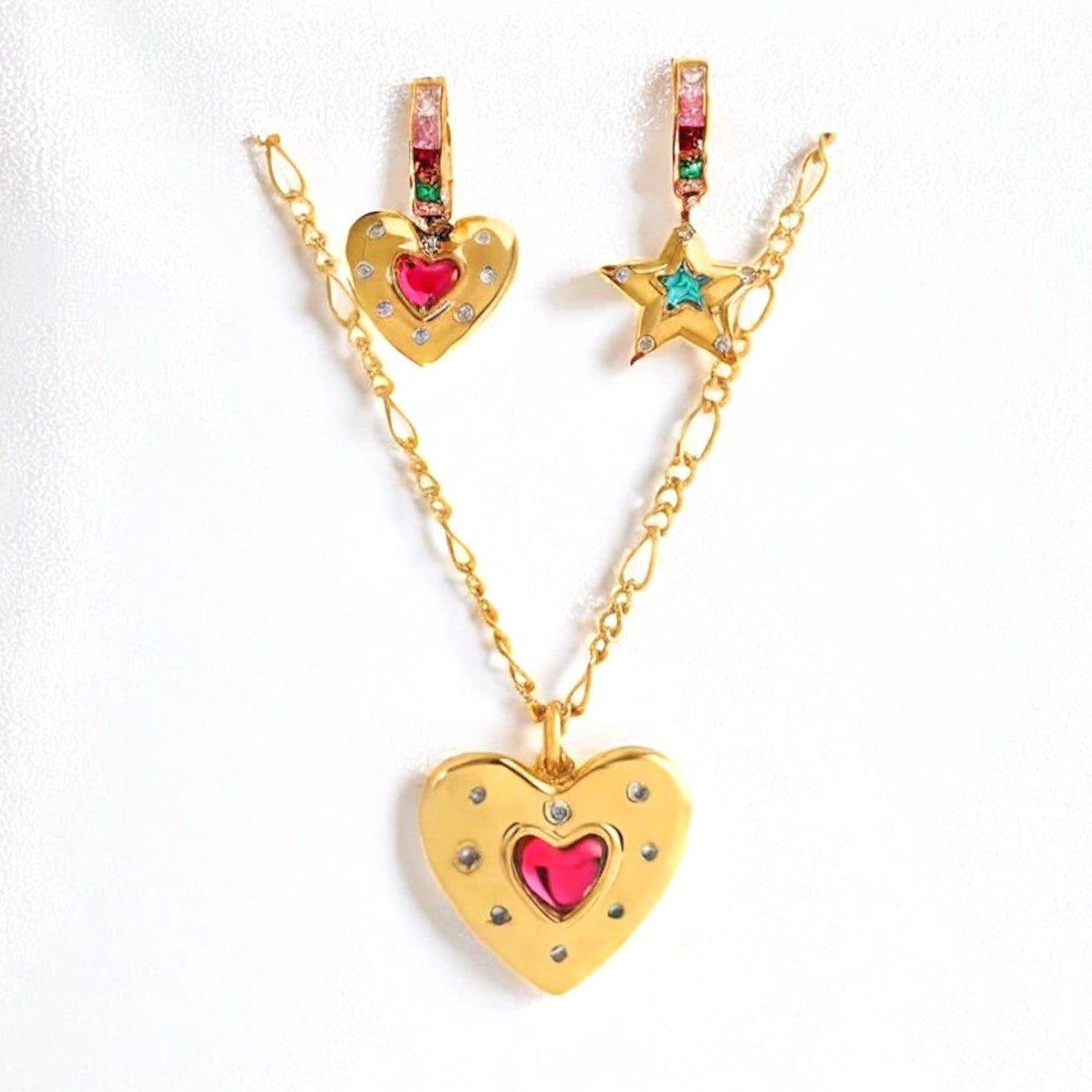 Barbie Corazón | Conjunto de la serie (Collar + Pendientes)