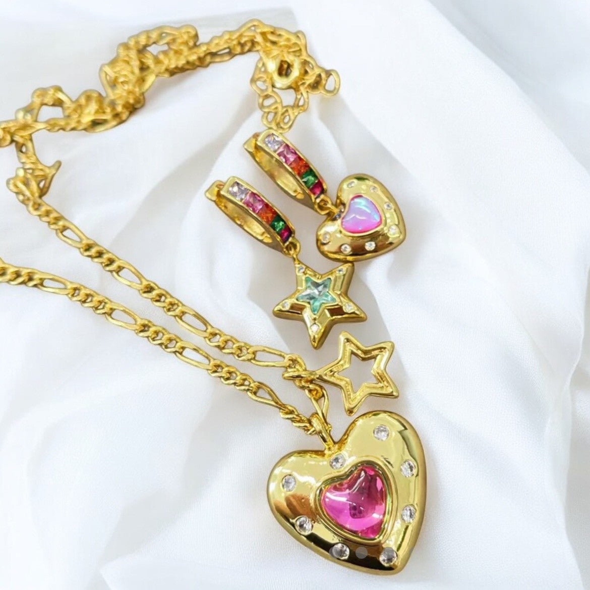 Barbie Corazón | Conjunto de la serie (Collar + Pendientes)