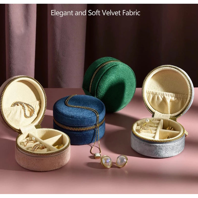 迷你隨身絨布復古首飾盒便攜式高檔精緻防氧化