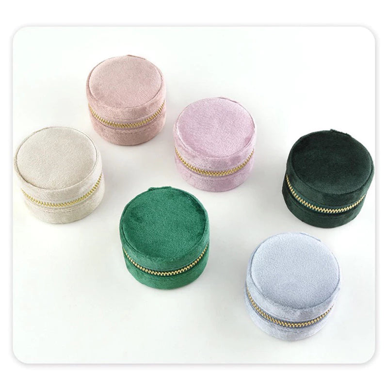 迷你隨身絨布復古首飾盒便攜式高檔精緻防氧化