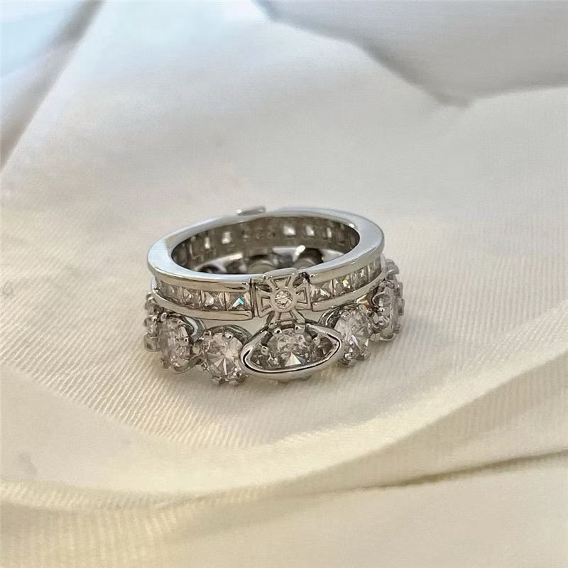 Serie Light Years | Anillo ajustable de extremo abierto Coronación Radiante