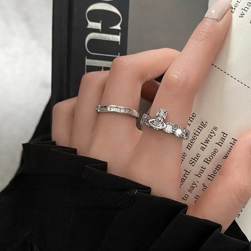 Serie Light Years | Anillo ajustable de extremo abierto Coronación Radiante