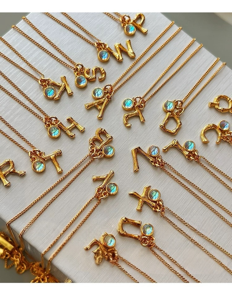 光年系列｜竹節 × 歐泊字母項鍊 （現貨+預購）