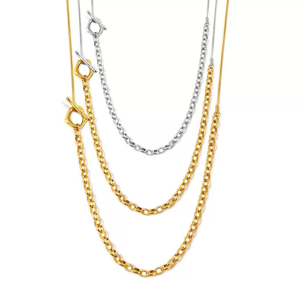 Serpent Raze | Snake Flame Necklace 18k Titanium Steel Waterproof Multi-Wear Sweater Chain