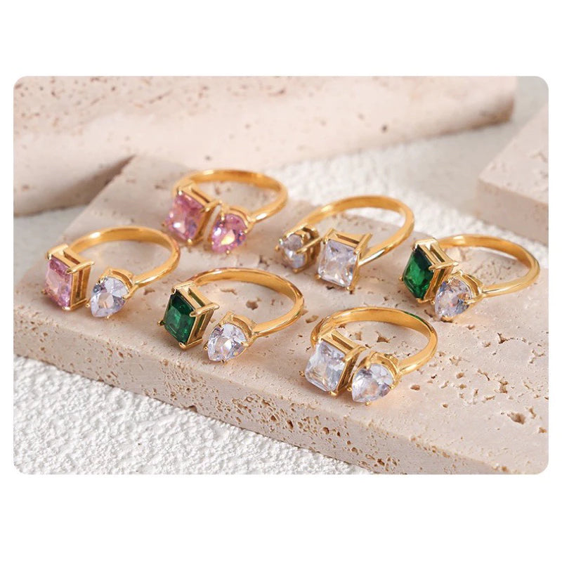 對話-不對稱開口式戒指