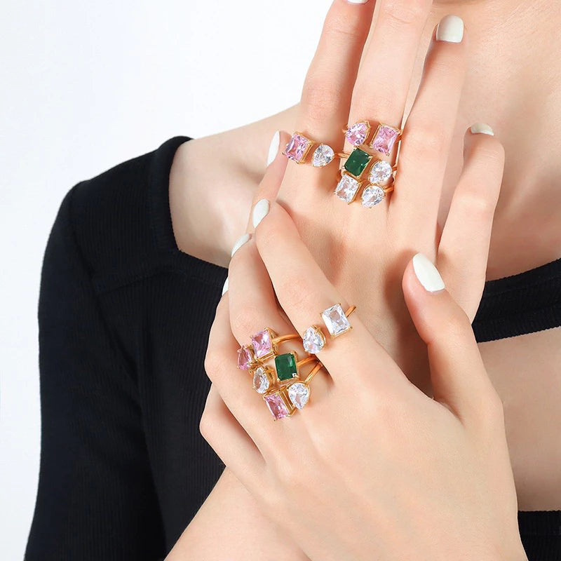 對話-不對稱開口式戒指