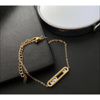 迴圈幸運轉珠 歐美熱銷不鏽鋼鋯石金色轉運 項鍊/手鏈