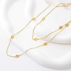 18K金輕奢兩戴豬鼻子項鍊 氣質鈦鋼18k j不掉色頸鍊 長款毛衣鏈