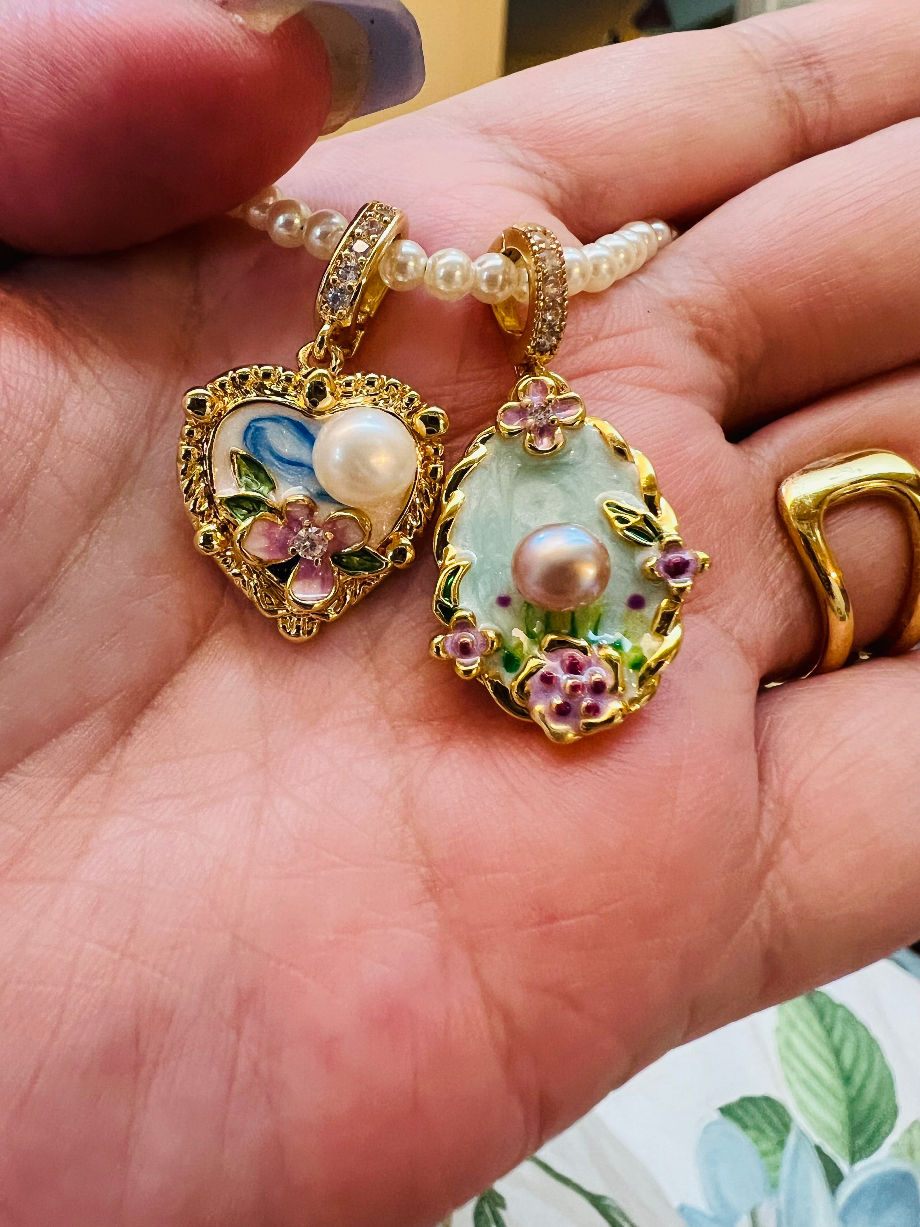 莫內花園 Flora | 天光之心 項鍊 Heart of Dawn Necklace Pearl Necklace – Vintage Gift | Miss Karen