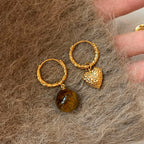 光年系列｜琥光耳環.虎眼石款Amber Glow earrings