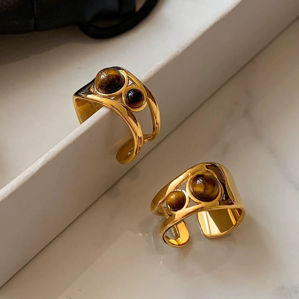 光年系列｜琥光開口式戒指｜Amber Glow Ring