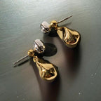 Pendientes de gota de agua de dos colores a juego, estilo francés, de diseño original, para mujer, de alta gama, de lujo, temperamento, versátiles, de plata S925, con aguja.
