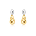 Pendientes de gota de agua de dos colores a juego, estilo francés, de diseño original, para mujer, de alta gama, de lujo, temperamento, versátiles, de plata S925, con aguja.