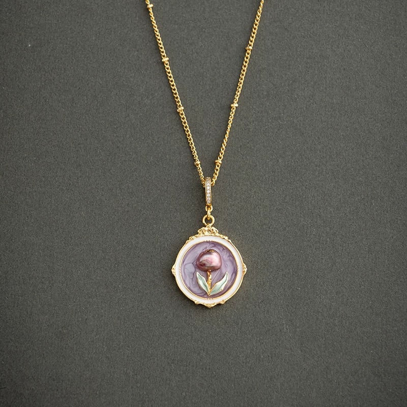 莫內花園 Flora｜紫鬱金花香項鍊 Violet Bloom Necklace