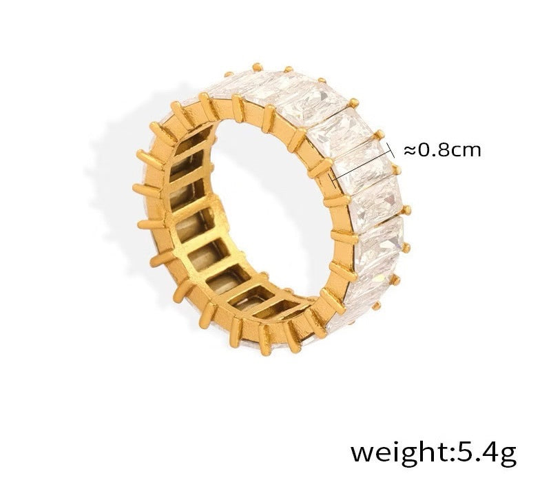 Joyería MissKaren de acero de titanio de 18 quilates con diamantes de lujo ligeros y doble capa retorcida.