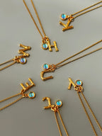 光年系列｜竹節 × 歐泊字母項鍊 （現貨+預購）